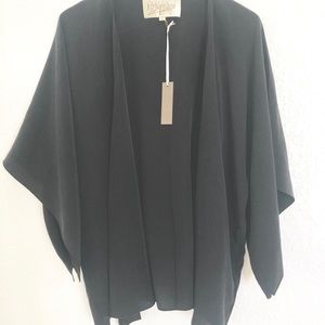 Rory Beca 100% Silk Black Drape Short Kimono NWT